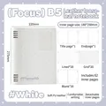 White B5 PU leather loose-leaf notebook with 62 assorted inner pages for office use - B5 / White