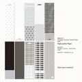 Set di 10 strisce di carta per scrapbooking retrò a quadretti e pois per diari fai da te - 50 Fogli / Trama Grigio Fumo