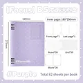 Purple B5 soft PU leather loose-leaf notebook with polka dots and 62 various inner pages. - B5 / Purple