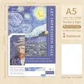 A5 hardcover notebook with Van Gogh Starry Night cover design and blank inner pages - The Starry Night