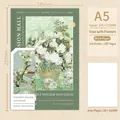 A5 Hardcover Artistic Journal Featuring Van Gogh Green Flower Design with 288 Blank Pages - Flowers In Bottles