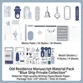 Vintage aesthetics blue sticker and memo paper scrapbooking material set 20 pieces - Vintage Manuscript (XS19652) / 20 Pieces / Blue Ship Collection