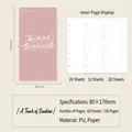 Minimalist pink A6 loose-leaf notebook 80x170mm with 68 sheets of inner paper pages - 68 Pieces/Pack / Pink