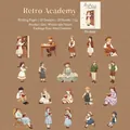 Vintage embroidery style character stickers for scrapbooking and journaling - Pack of 20 / Retro Preppy Style