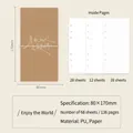 Minimalist brown PU leather A6 loose-leaf notebook with 68 sheets of mixed inner paper - 68 Pieces/Pack / Brown