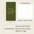 Slim green PU leather loose-leaf notebook with 136 pages, 80x170mm size for students - 68 Pieces/Pack / Spring Brightness Style