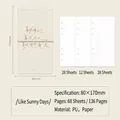 Fresh minimalist A6 loose-leaf notebook with PU cover and functional inner pages - 68 Pieces/Pack / Beige