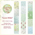 Clear PET decorative tape with 3D crystal butterfly and animal patterns for journaling - Green Wild Path