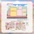 Creative DIY scenery sticker set with background card and 3 PET decorative sticker sheets - Set of 4 Pieces / Spring Cherry Blossom Letter