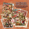 Vintage mushroom scrapbook material paper set with 100 decorative sheets for journaling - Mushroom Collection (Red) / Pack of 100