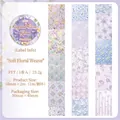 Premium matte PET floral decorative tape from the Crystal Clear series for journaling. - Soft Flower Weave