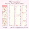 Vintage florales Notizbuch im Langformat mit Zierrändern und rosa Blumenmuster-Set - 15 Blatt / Frühlingspfirsichgarten