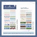 Detailweergave van de Light Salt Romance stickersset met afmetingen en materiaalgegevens. - 4 Vellen/Verpakking / Licht Zout Romantiek