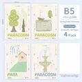Set of 4 B5 cartoon notebooks with 80 lined pages and spring themes - Spring Reverie / 4-book Set
