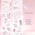Vintage roze washi-tape met bloemmotieven uit de Crimson Verses-serie deco - Haiku / 50mmx2m