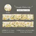 Exquisites Washi-Tape mit weißer Lilienstickerei für DIY-Scrapbooking und Handwerk - 素白百合