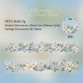 Embossed PET tape with oil painting floral texture from Blossom in Cloud series - Snowy Pear Branches / 35mm x 2m (350mm Loop)