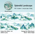 Ruban adhésif PET de style peinture de paysage chinois traditionnel pour journalisation - Montagnes Entourées de Splendeur