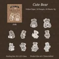 Soft teddy bear vellum paper stickers set 20pcs for DIY scrapbooking and journal decor - 20 Sheets / Cuddly Bear