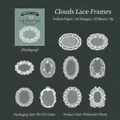 Vintage lace tracing paper stickers for DIY journaling, 20 sheets per pack, 10 designs. - 20 Sheets / Cloud Lace Frame