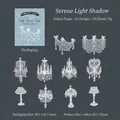 Vintage white lace vellum sticker pack with chandelier designs for DIY journaling - 20 Sheets / Quiet Lamp Shadow