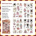 Set of 4 sheets with cute cartoon farm animal stickers for scrapbooking and DIY crafts - Cuddly Farm
