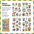 Cute cartoon cat party themed PET stickers for DIY scrapbooking and journal decoration - Meow Social Club