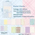 Pastelgekleurd decoratief papierset met ruitjes en stippen voor scrapbooking en DIY-dagboek - Pastel Ruitjes
