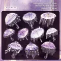 Vintage purple umbrella decorative PET stickers for DIY journals, 20-piece set pack - 20 Pcs / Purple Mist Rain
