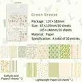 Groen botanisch bloemen plakboek papier set voor DIY journaal decoratie - Groene Bries