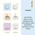 Detachable triple stamp set featuring leisure life sketch patterns with matching stickers - Moment Theme / 3 Pcs/Set / Moment