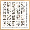 Vintage PET stickerboek collectie met 20 vellen voor scrapbooking en DIY decoratie - 20 vellen / Tijd in Goud Gegoten