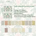 Soft-colored floral brocade decorative paper sheets for DIY journaling and scrapbooks - 30 Pieces/Pack / Soft Floral Brocade
