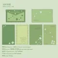 Green floral and clover pattern scrapbooking material paper set for journaling and paper crafts - Fresh Green Style / 10 Sheets Set / Asakusa Wish