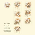 Wildflower gold foil PET decorative tape with botanical designs for journals - Wildflower Gold