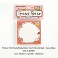 Cute "Treat Bear" cartoon memo pad, 100 sheets, 80x80mm for journaling. - Dessert Bear / Pack of 100