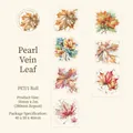Exquisite autumn leaf vein PET decorative tape roll for scrapbooking and DIY journal projects - Pearl Leaf Vein