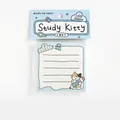 Cute Study Kitty cartoon memo pad by NOTE FOR, 100 sheets square sticky notes - Learning Cat / Pack of 100