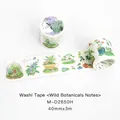 Botanical die-cut washi tape for scrapbooking, Micro World series green plant pattern - Micro Worlds (M-D2650H)