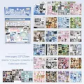 SIMNO Misty Dream Sticker Book, 30 sheets of 125x125mm DIY deco journaling stickers. - Misty Dream (Blue)