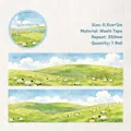 Retro Story green pasture series washi tape featuring sheep and windmill illustrations - Shepherding on the Island