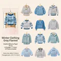Creative 2027 mini desk calendar featuring cute winter wardrobe sweater designs for desk - Winter Grey Wool Style / 13 Pieces/Pack