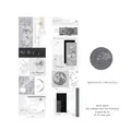 Vintage silver hot stamping washi tape with moonlight chronicles design for journaling. - Moonlight Chronicles (Washi)