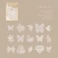 Set di 30 adesivi in pizzo PET bianco con motivi europei per scrapbooking - 30 pezzi / Pizzo Universale