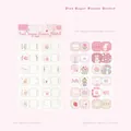 Pink Sugar Flower Basket index stickers featuring cute cartoon rabbit and floral designs - Roast Chestnut Diary