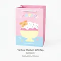 Premium medium vertical paper gift bag with cute cat and dog illustration in pink and blue - Happy Smoothie (GB2662H) / Medium (16x22x10.5cm)