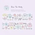 Rose Tea Party PET masking tape with silver hot stamping and die-cut patterns. - Rose Tea Party (Cocoa Rose)