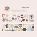 Vintage PET tape with silver hot stamping chocolate and rose patterns, 50mm wide - Creamy Chocolate (Cocoa Rose)