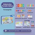 Portable Globetrotter board game set with travel tin case and accessories - Portable Kit / Blue Map Design