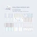 Washi-Klebeband mit graublauen vertikalen Streifen und Regentropfen-Mustern für DIY - Graublauer Regen (Regenbogentagebuch)